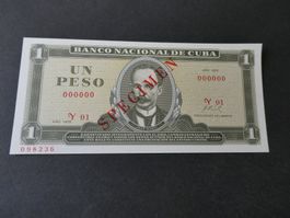 Cuba 1972, 1 Peso, SPECIMEN -   ungefaltet