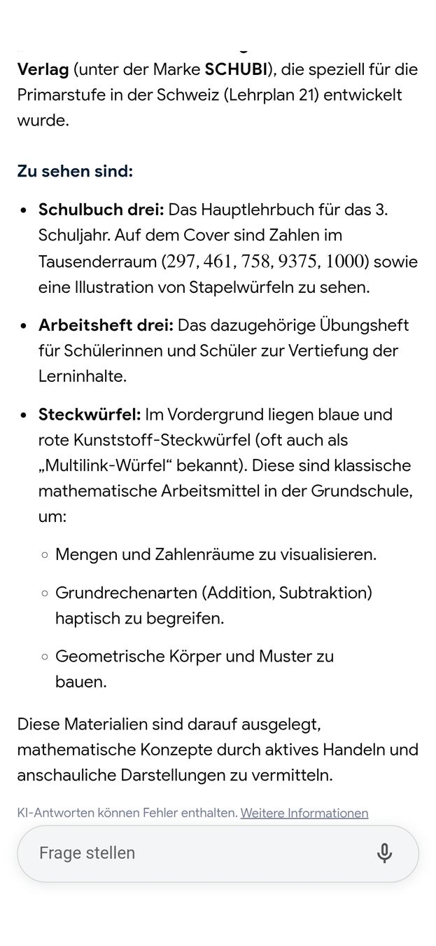 Libri: Mathematik einundzwanzig, Arbeits- & Schulbuch & Steckwürfel – Nuovo (secondo la descrizione) da Dettighofen Lengw. venduto da mai_75wt 2