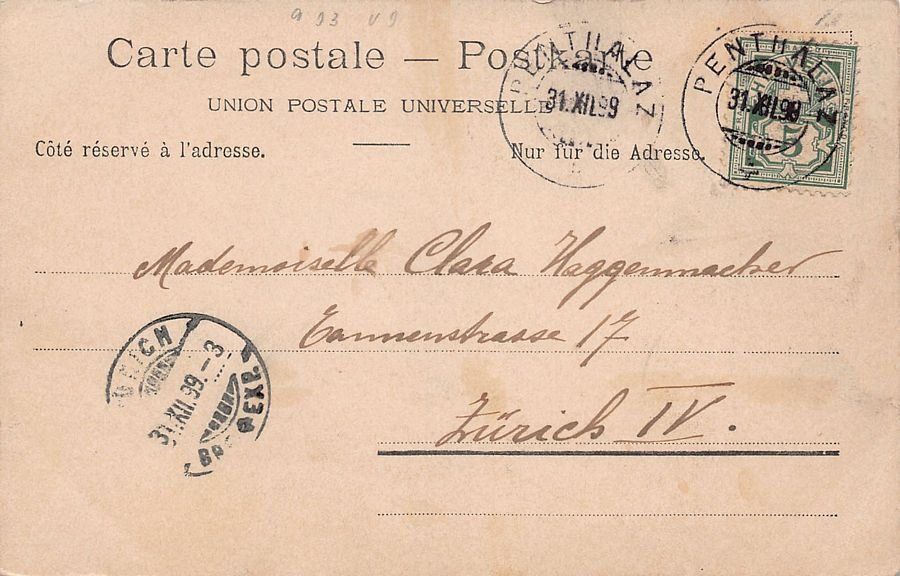 Cartoline postali: Château de Grandson, circulée 1899 – Usato da Frauenfeld venduto da POML 1