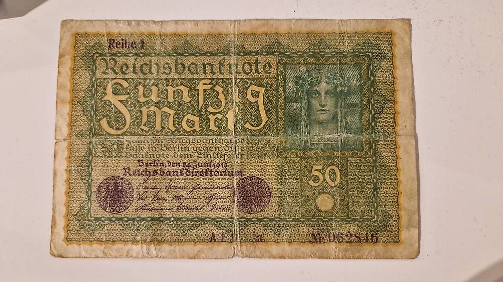 Banknoten: Reichsbank Note 50 Mark – Gebraucht aus Seewen SO von Perle8