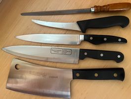 Profi-Messerset, Koch-/Metzgerermesser, 5 Teile, gebraucht