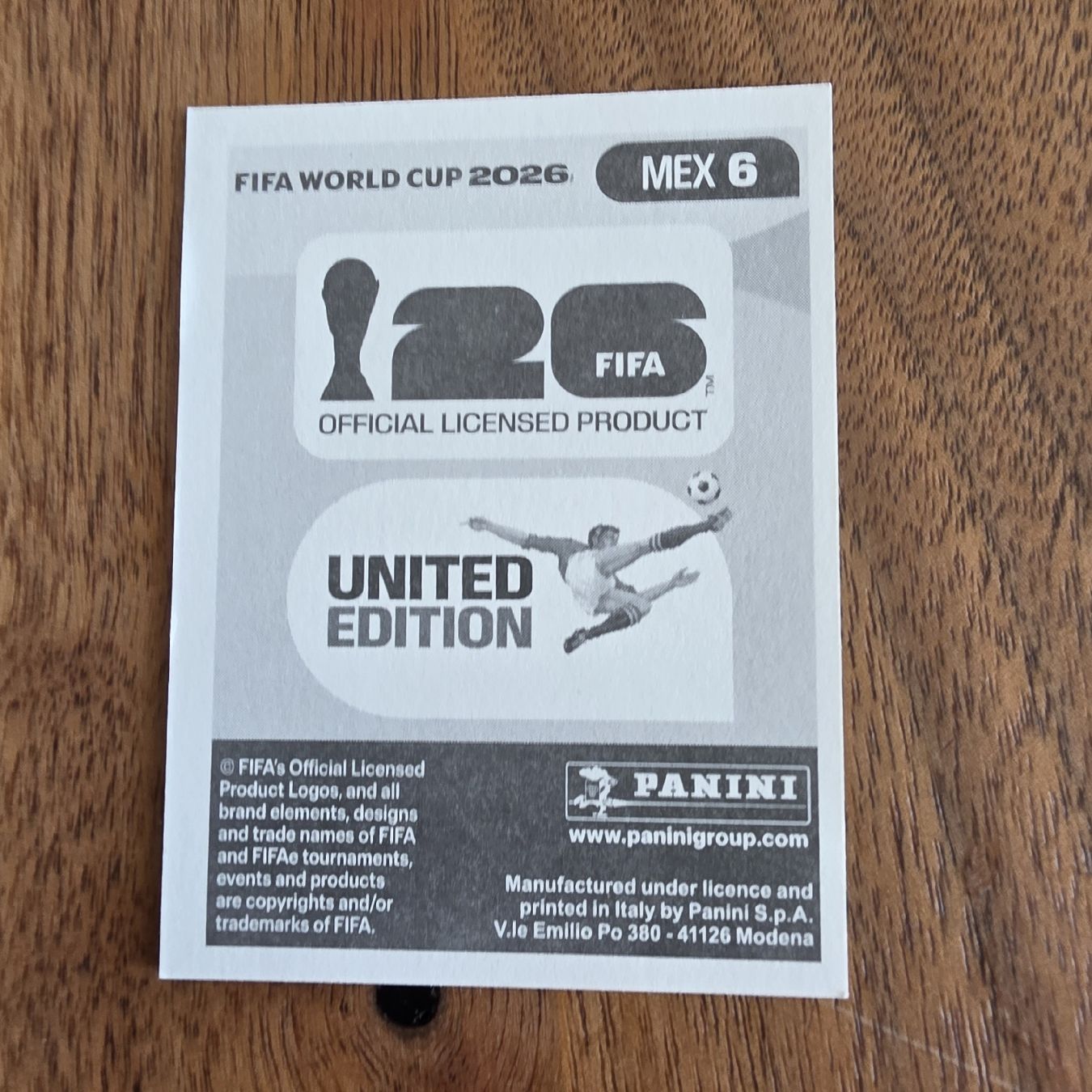 Panini Sammelbilder & Trading cards: Panini  Jesus Gallardo Mex6 – Neu und originalverpackt aus Buchs AG von LogoParts 1