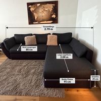 Schwarzes Ecksofa zum ausziehen