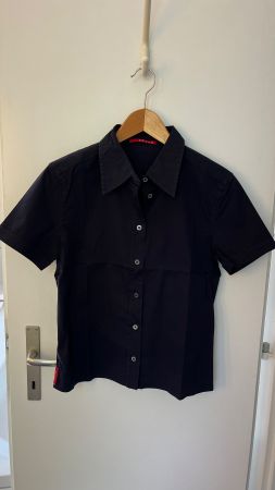 PRADA Damenbluse kurzarm dunkelblau