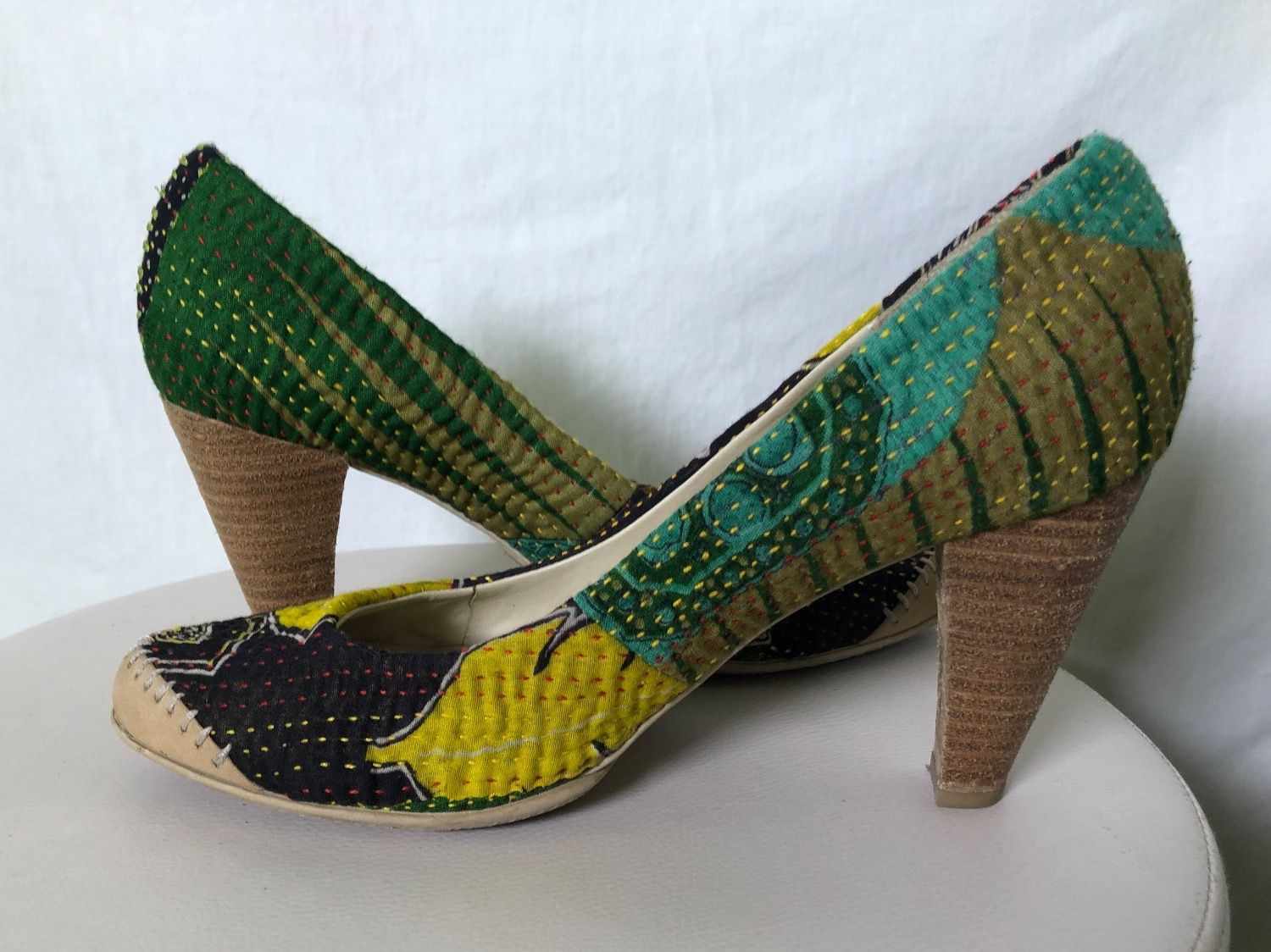 Damenschuhe: Escarpins Terra Plana patchwork vert et jaune 39 – Neu (gemäss Beschreibung) aus Coppet von Vanessamode 3