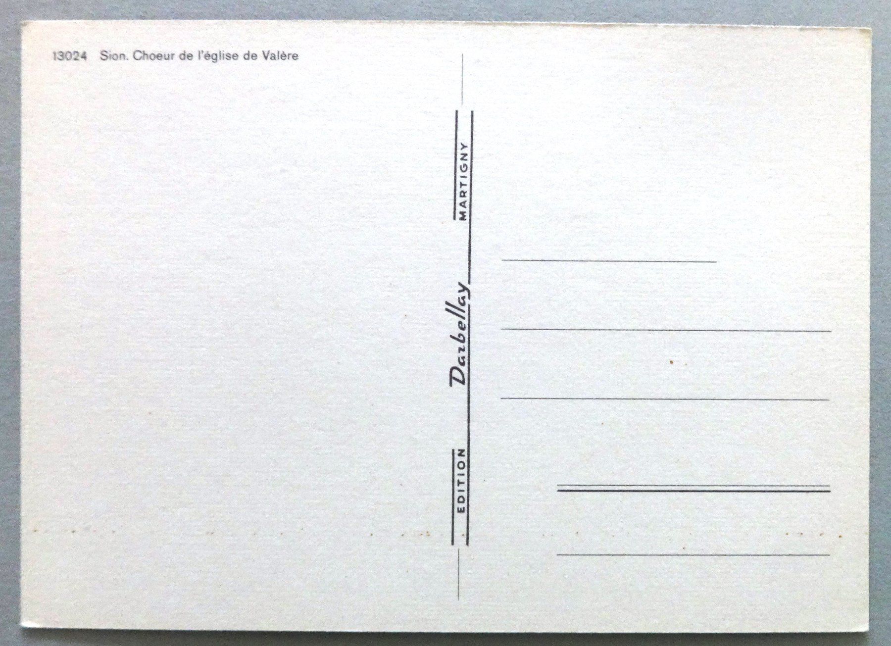 Cartoline postali: Sion, Choeur de l' église de Valère – Usato da Fétigny venduto da Billy2miny 1