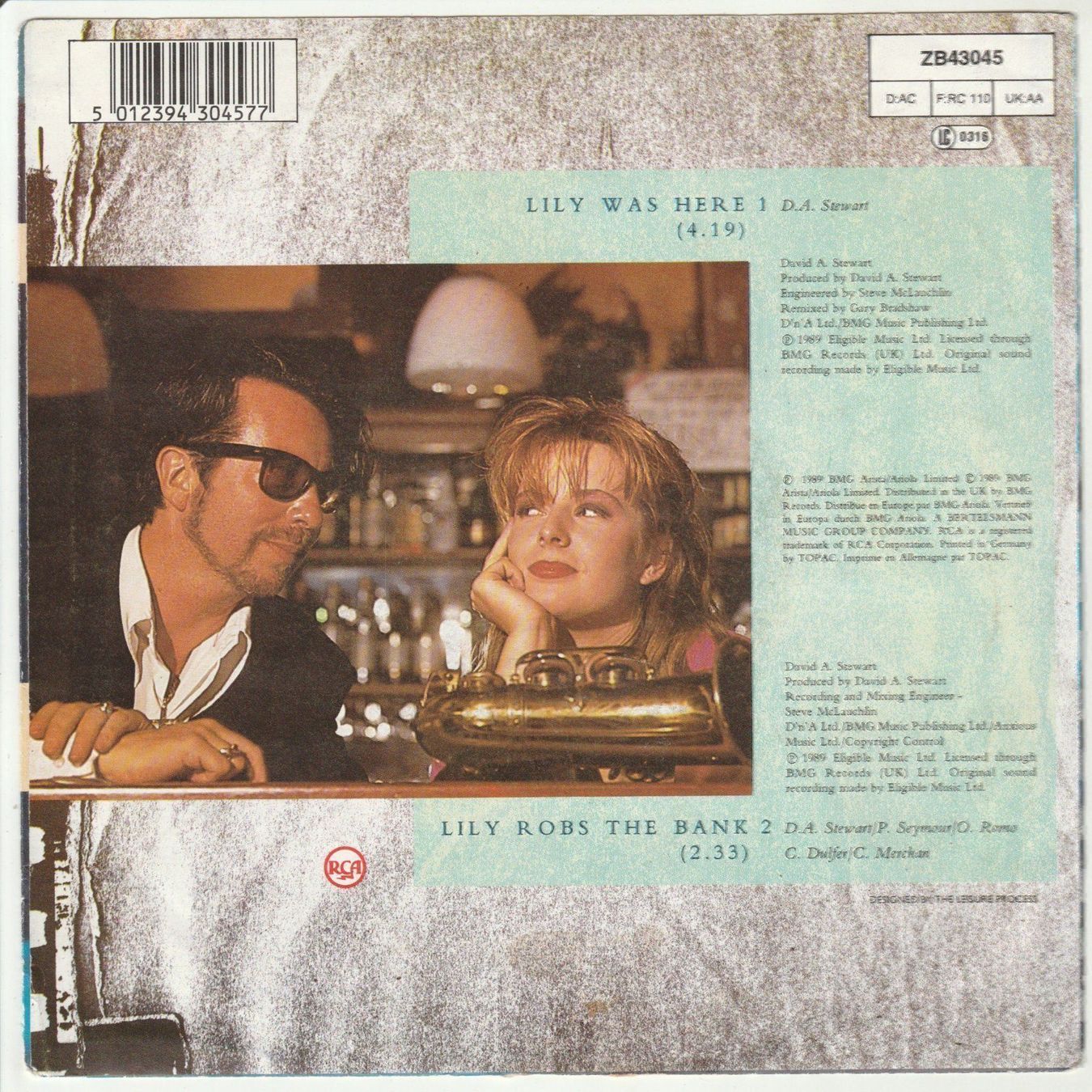 Schallplatten: David A. Stewart & Candy Dulfer - Lily was here 7" Vinyl – Gebraucht aus Tübach von JamesStone 1