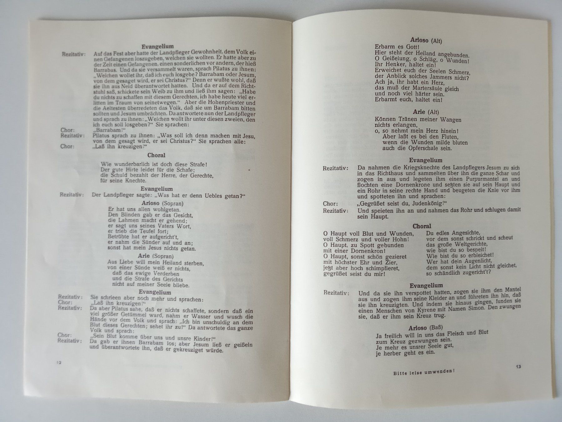 Libri: Bach, Matthäus-Passion - Textheft (Breitkopf & Härtel) – Usato da Bilten venduto da Bora3 5