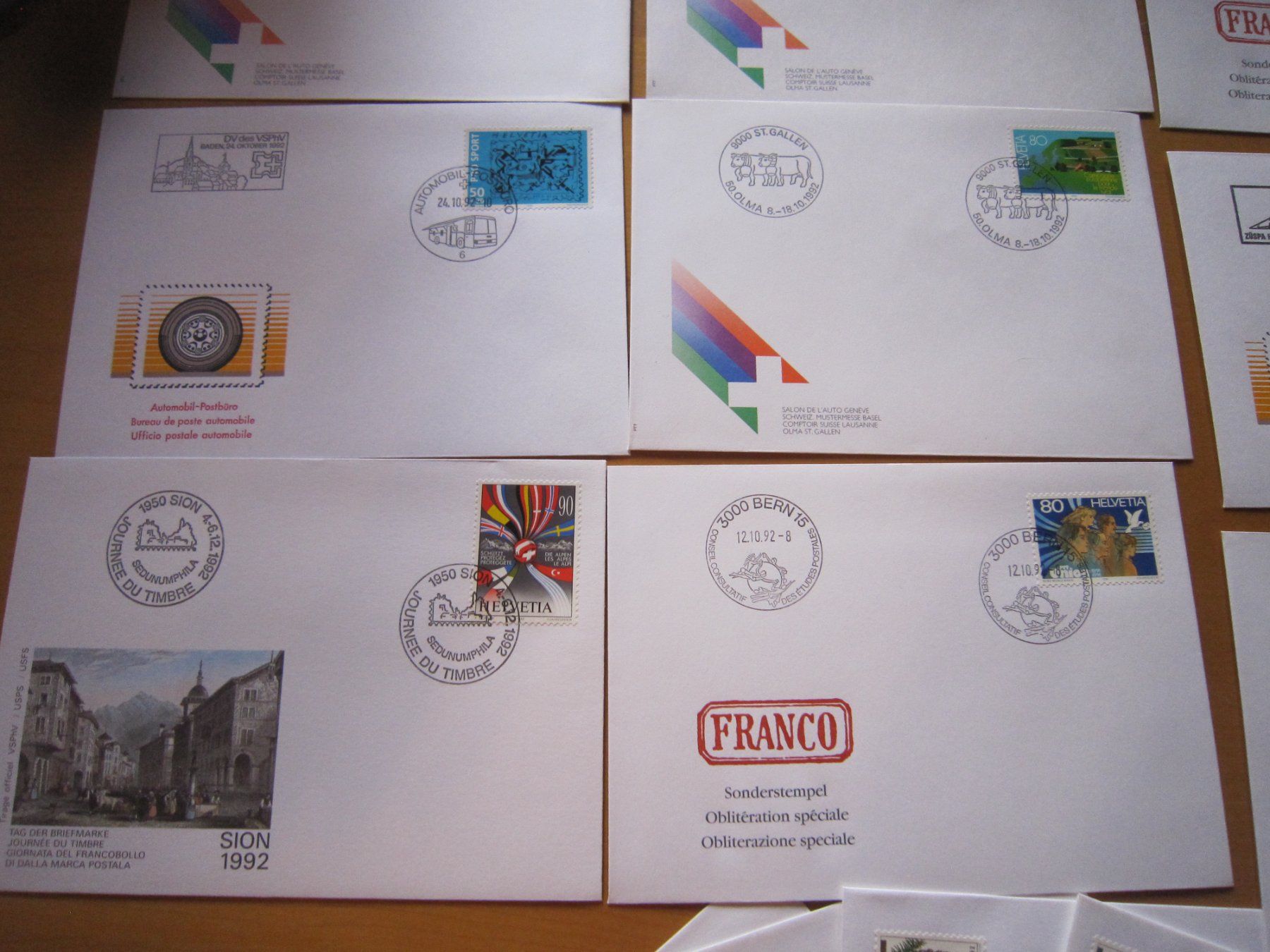 Tous les timbres: L2 Briefe mit Spezialstempel 1992 – D'occasion à Giubiasco par sal_9j6w 1
