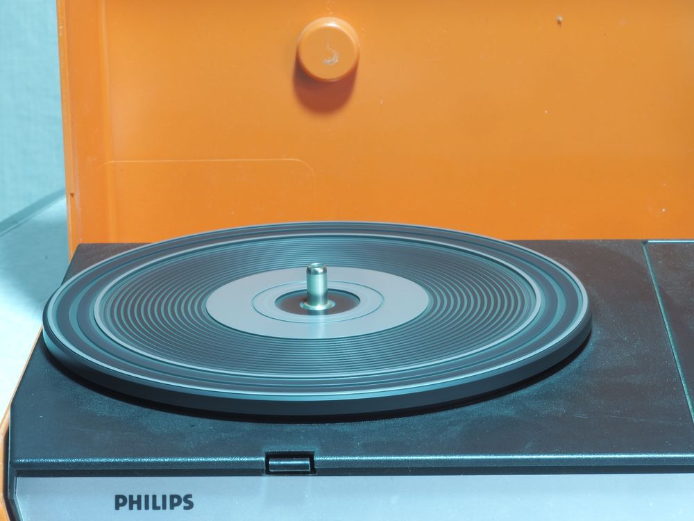 Tourne-Disque Philips Vintage – Platine Vinyle Stéréo – Diamant – Argenté