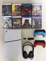 PlayStation 5 Slim wie neu – 2 Controller + Pulse Elite Head