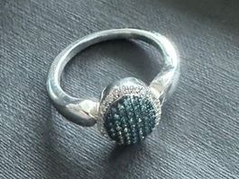 Wunderschöner Silberner Damenring mit Diamanten