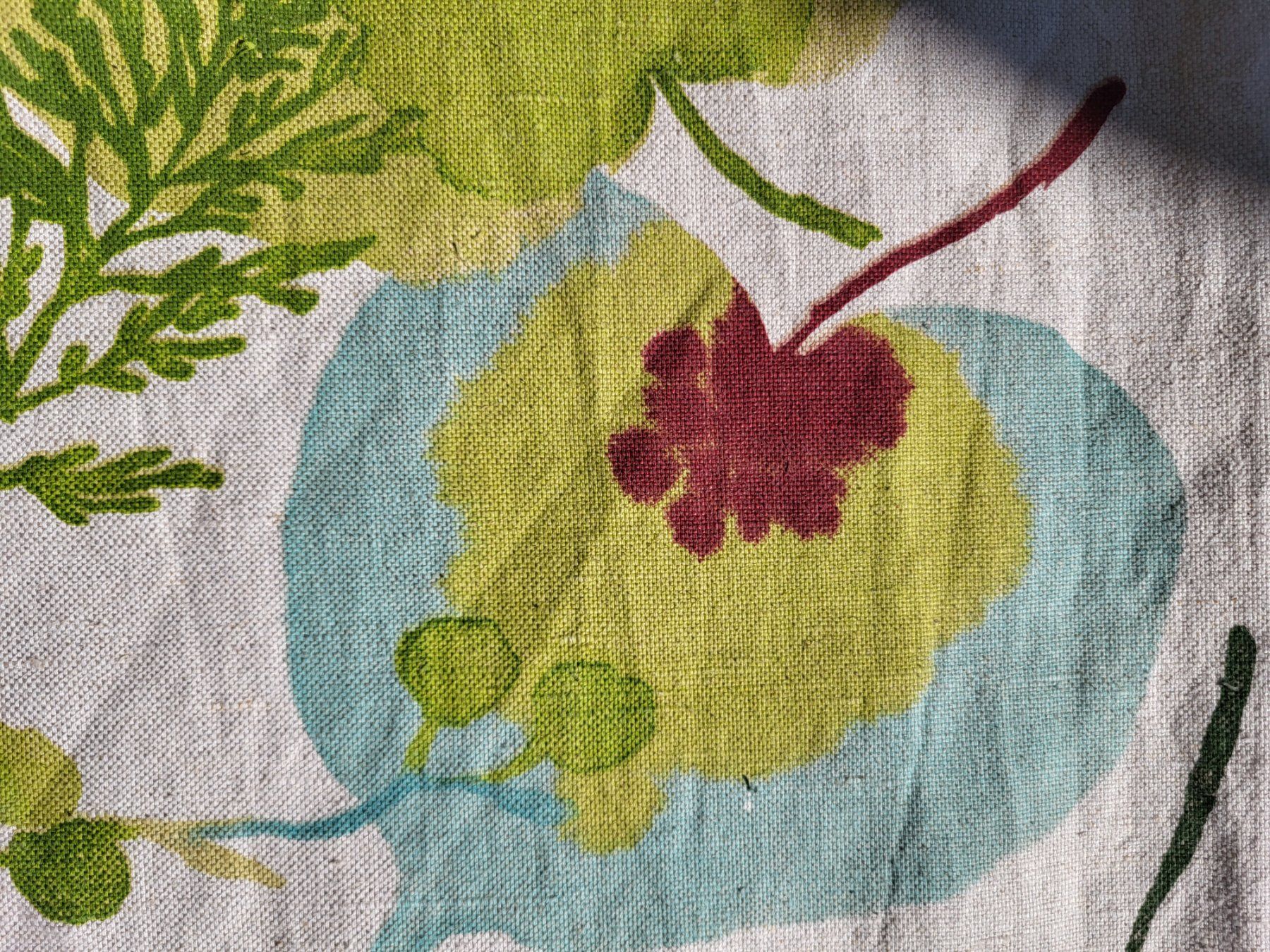 Tessuti: Leinen Stoff, Blumenmuster, Design von L.P, 2008 – Nuovo (secondo la descrizione) da Zürich venduto da Lizi7 8
