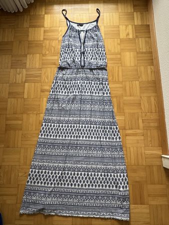 Sommerkleid Blau Weiss gemustert