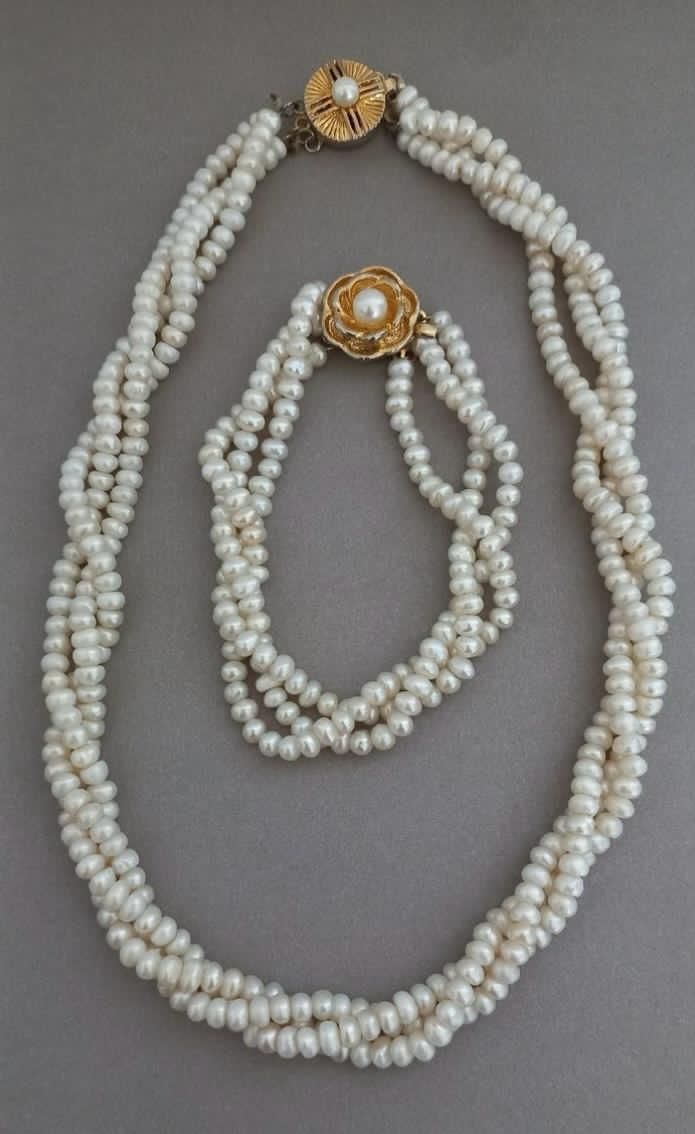 Altri gioielli: Collier et bracelet de perles vintage - Superbe set! – Usato da Dompierre FR venduto da fat_xth5