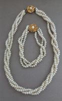 Collier et bracelet de perles vintage - Superbe set!