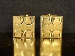 Vintage Manschettenknöpfe Quadrat Gold 60er 70er 80er Jahre