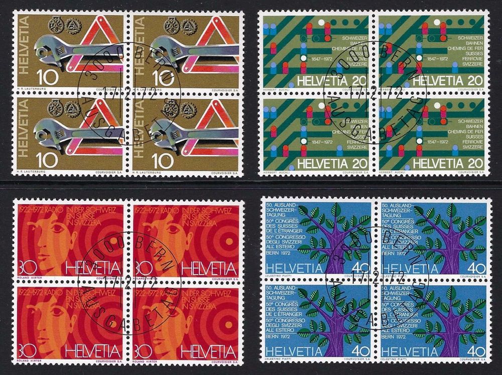 1972 kompletter Satz Werbemarken I 4er-Blocks 505-508 ET ʘ (Gebraucht ...