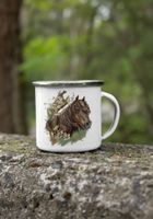 Pferd Email Tasse Tee Kaffee NEU