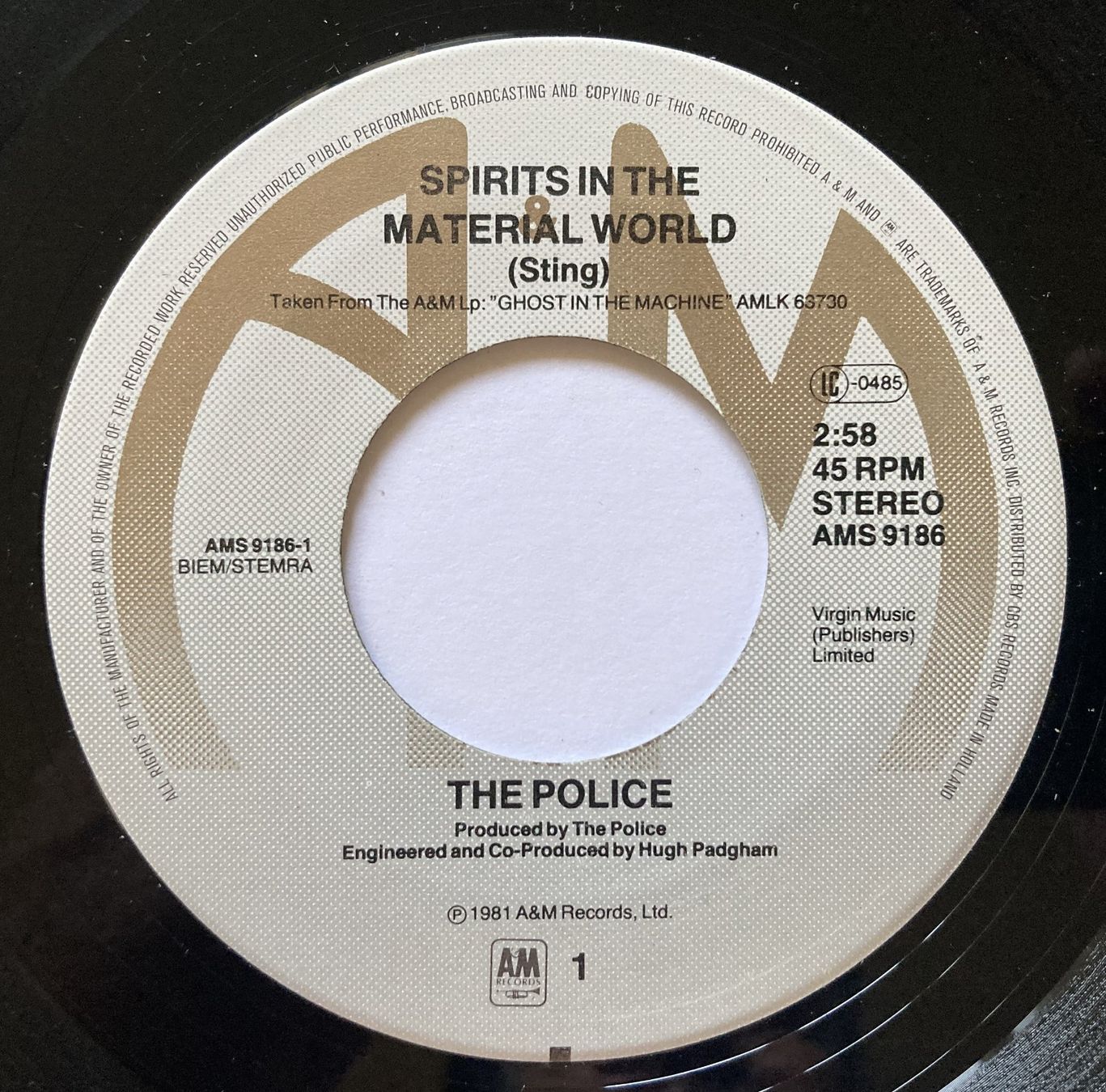 Schallplatten: THE POLICE - SPIRITS IN THE MATERIAL – Gebraucht aus Bottens von hotter-than-hell 2