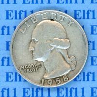USD___0.25 1958D ss-vz 1/4 Dollar