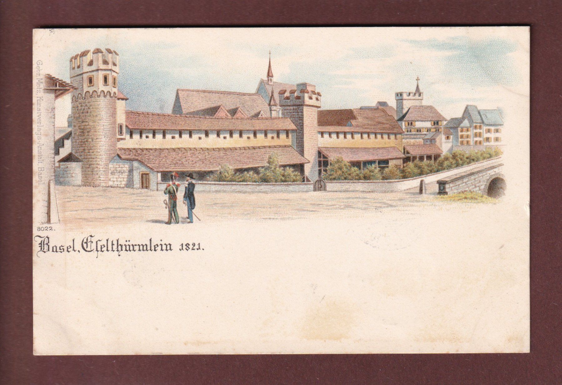 Cartoline postali: BASEL - Eseltürmlein 1821 - 1898 – Usato da Pully venduto da nicecards