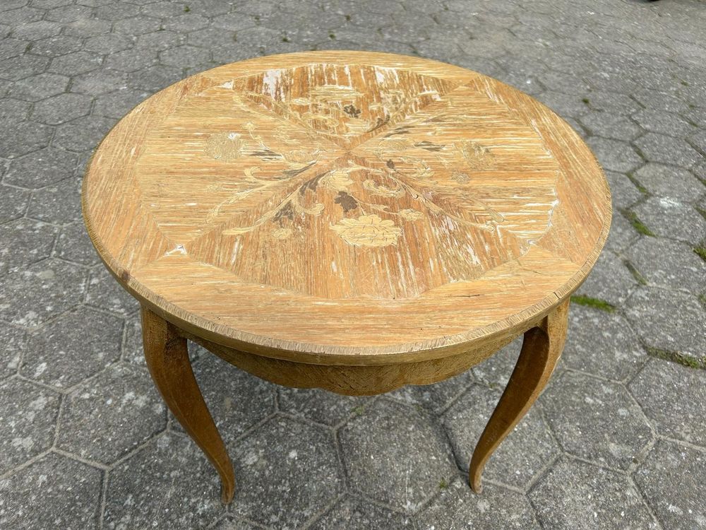 Antiker, runder Tisch mit speziellem Muster, Vintage Look (Gebraucht ...
