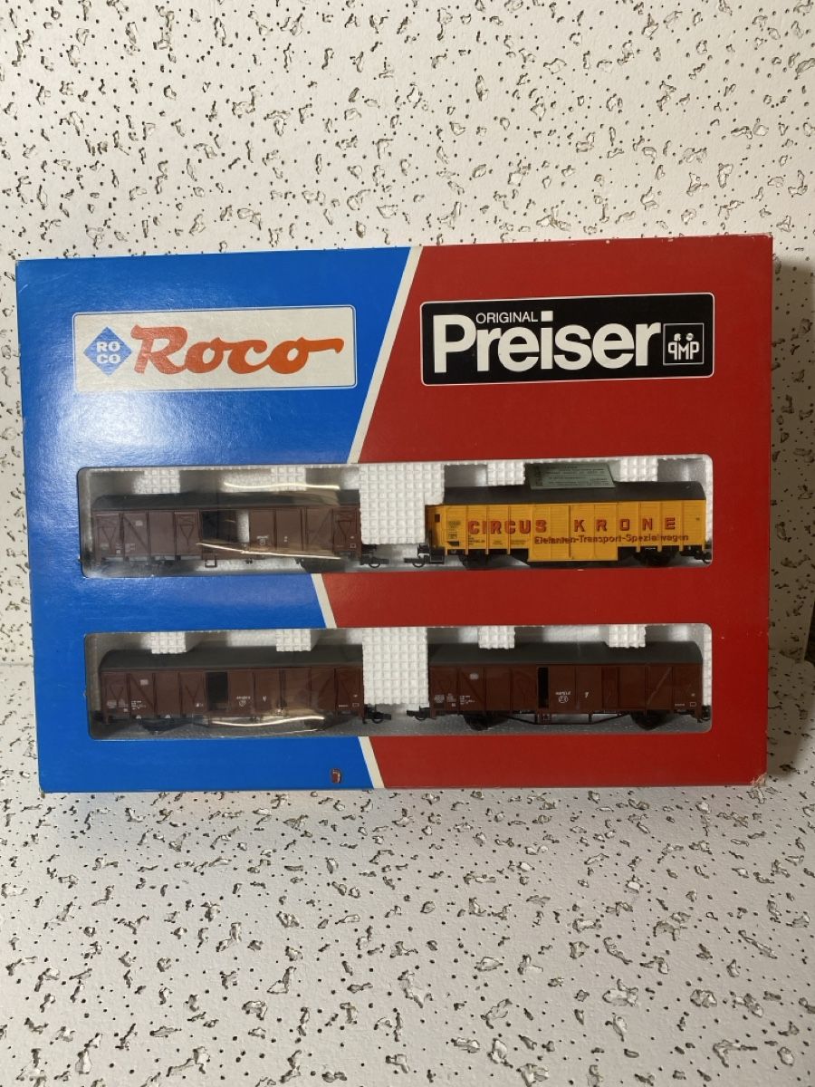 Roco Modellini di ferrovie: Roco Preiser Spur H0 Circus Krone Set 44009 – Nuovo (secondo la descrizione) da Uetliburg SG venduto da Losa