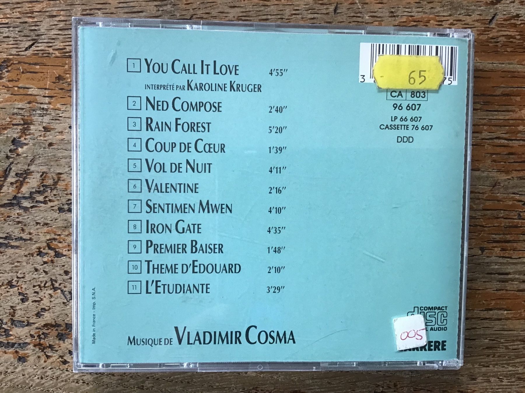 CD: CD OST Vladimir Cosma – Usato da Fully venduto da Ruby97 2