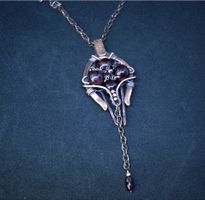 Kupfer Kette mit Handgefertigter Granat-Anhänger !