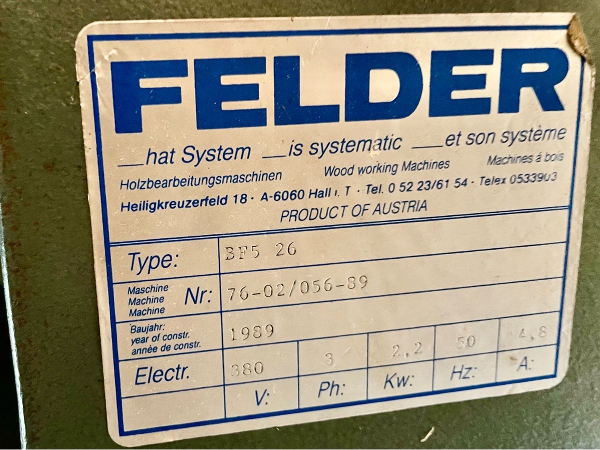 Tutte le macchine: FELDER BF5 Formatkreissäge Tischkreissäge Säge – Usato da Deitingen venduto da Noshade 2