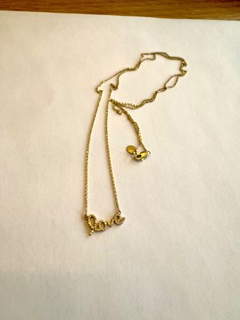 Love Halskette (14K Gold und 0.18ct Pave Diamanten)