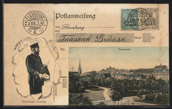 Ansichtskarten: Flensburg, Ortsansicht mit Promenade, Br – Gebraucht aus Berlin von bartko-reher