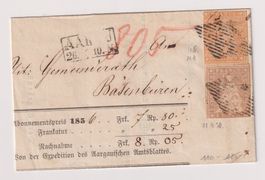 Faltbrief mit zwei Strubel und Stempel AARAU !!