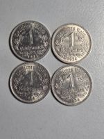 4x 1 Reichsmark 3x 1934 + 1x1935 Deutsche Reich Münzen