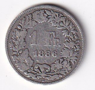 Tutti le monete: 1  Franken Schweiz 1886 rar – Usato da Neuchâtel venduto da karlpierrino