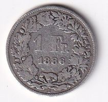 1  Franken Schweiz 1886 rar