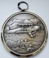 Historische Flugzeug Medaille Bücker 1936 Schweiz Luftfahrt