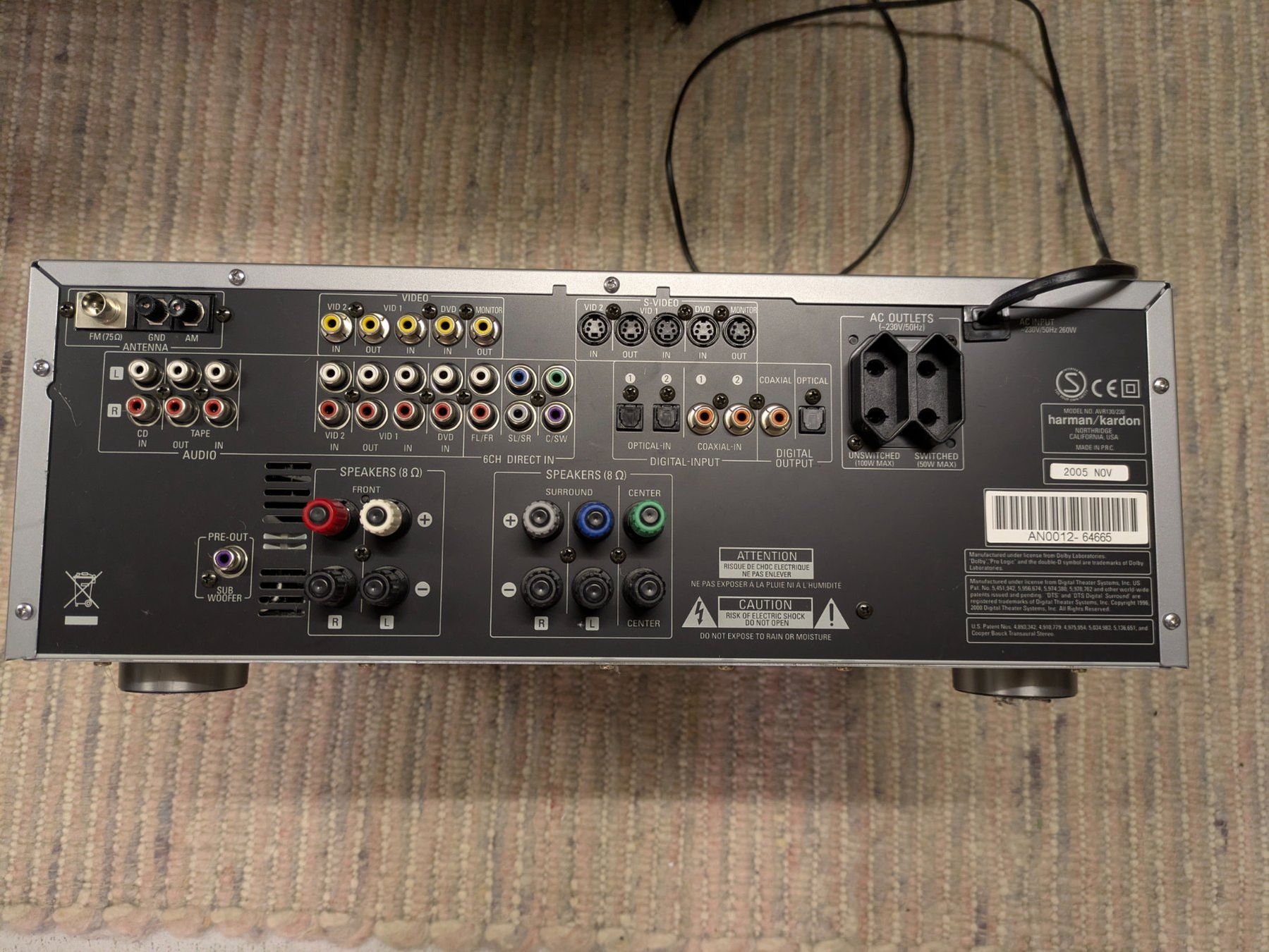 Harman-Kardon Receiver: Harman Kardon AVR 130 Receiver Silber gebraucht – Gebraucht aus Arlesheim von phva 1