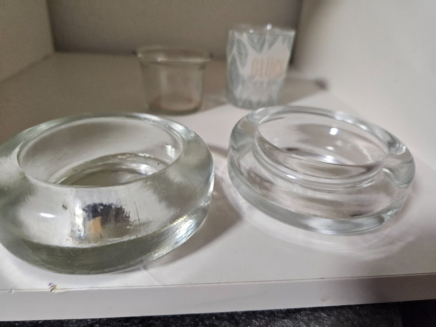 Portacandele: 5er Set Glas-Deko: Kerzenständer, Untersetzer – Usato da Horw venduto da Zedy01 6