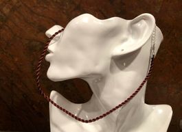 Schöne Kette Collier seidige Kordelschnur nur Silber 925 ♡