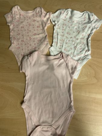 3 Mädchen Bodys Kurzarm Gr.68 Rosa Schmetterling 🦋 