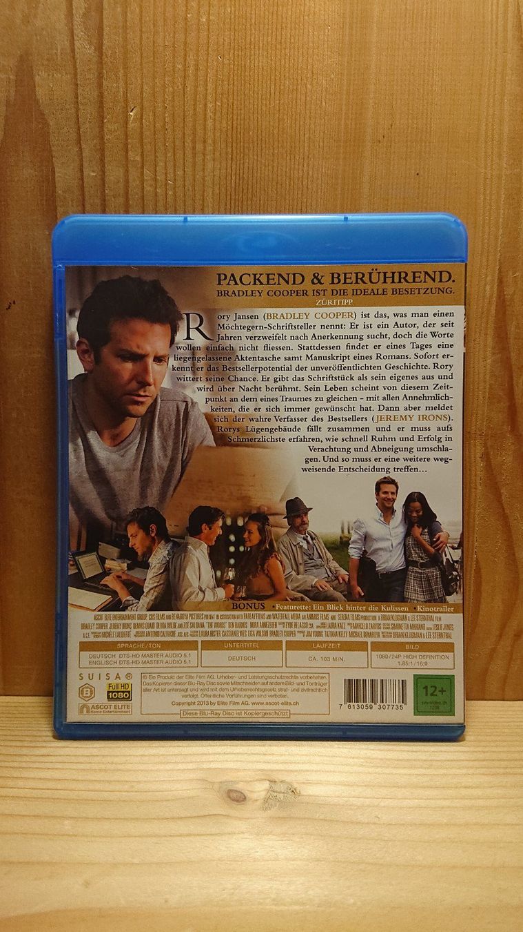 Tous les DVDs: THE WORDS Blu-Ray mit Bradley Cooper – D'occasion à Wilderswil par Exebub 1