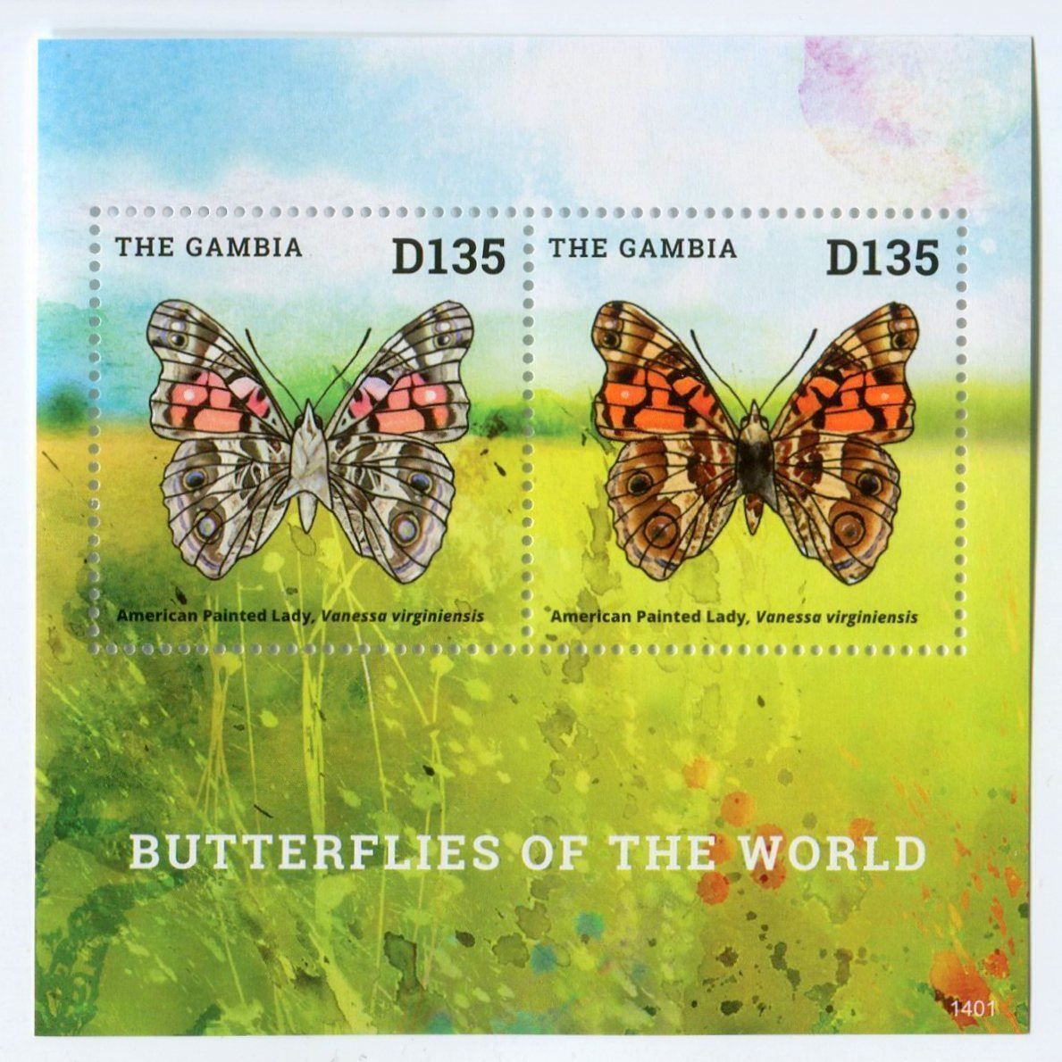 Alle Briefmarken: Block "Schmetterlinge". Gambia. – Neu und originalverpackt aus Basel von Butsch5