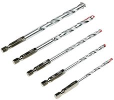 5-teil. Steinbohrer Set Bit Grössen: 4, 5, 6, 8 und 10 mm
