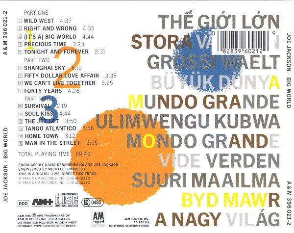 CD: CD Joe Jackson - Big world (1986) – Usato da Möriken AG venduto da mineralia 1