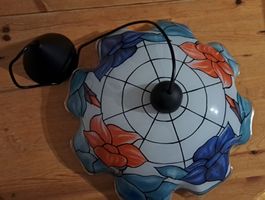 Lampe suspension en verre peint style Tiffany