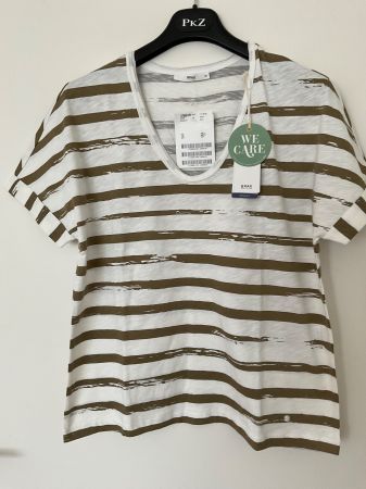 BRAX oversize T-Shirt Gr 36 weiss/olivgrün NEU NP 100