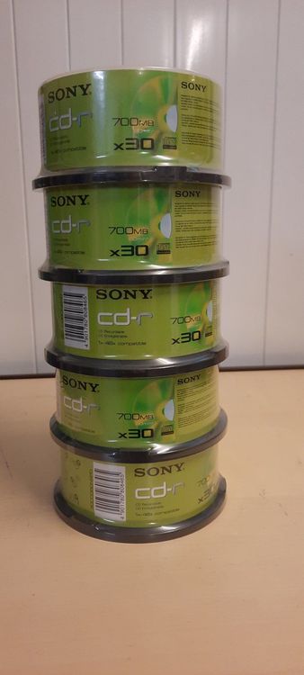 CD & DVD vierges: Sony CD-R 700MB, Set mit 5 Spindeln à 30 Stück – Neuf avec emballage d'origine à Dielsdorf par Media210