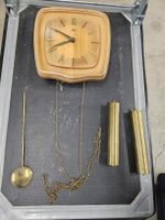 Wanduhr Holz H. Berger 7.III.58 Uhrwerk Oberuzwil Rarität 